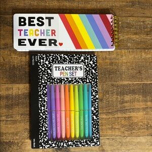 Colorful Teacher's Pen Set with Notebook